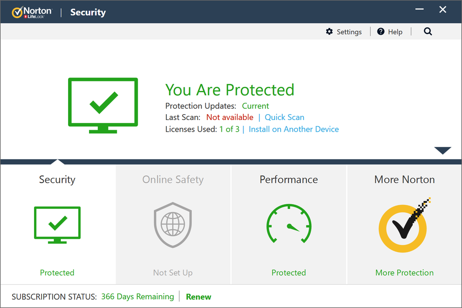 Norton interface